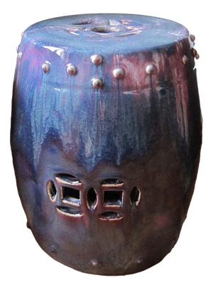 Vintage Enameled Ceramic Stool, 1970s