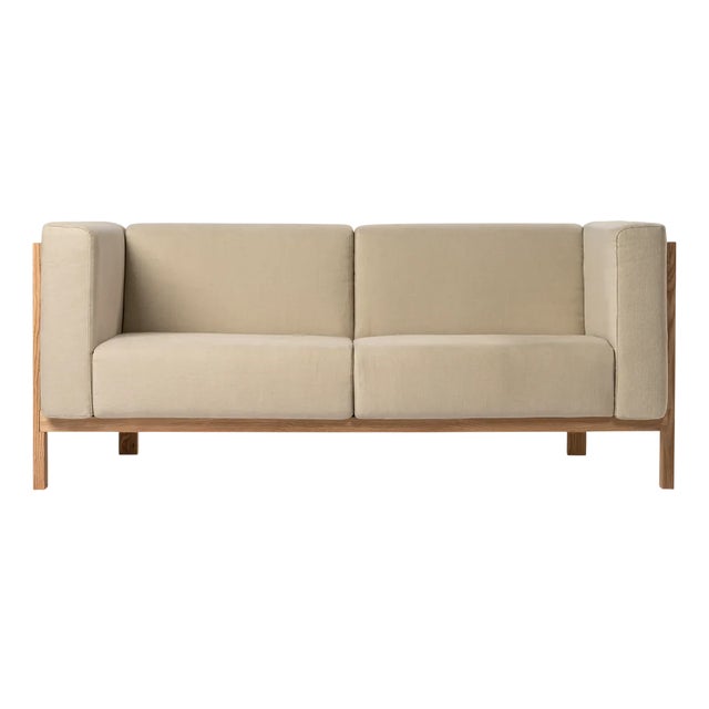 Minimalist Modern Sofa in Ash and Fabric by Julien Renault For Sale