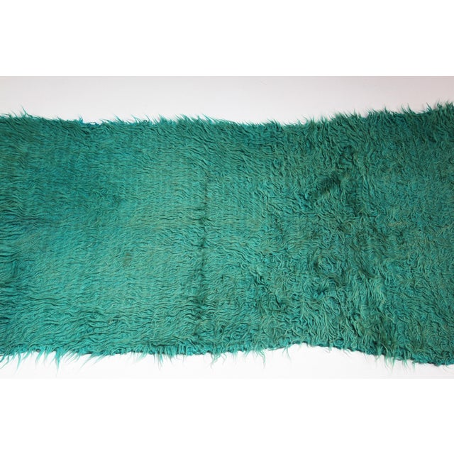 Late 20th Century Organic Filikli Hand Knotted Turquoise Tone Runner Rug -2' X 6' 11'' For Sale In Tampa - Image 6 of 9