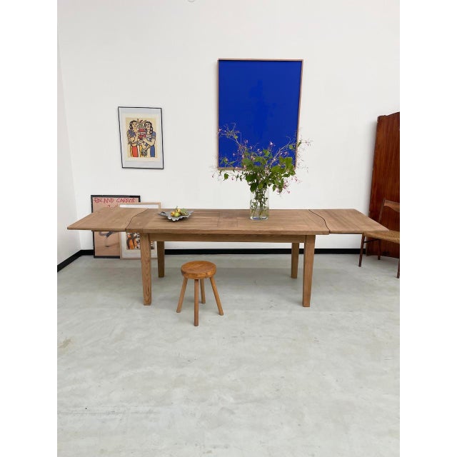 Oak Farm Table with Extensions, 1960s For Sale - Image 17 of 18