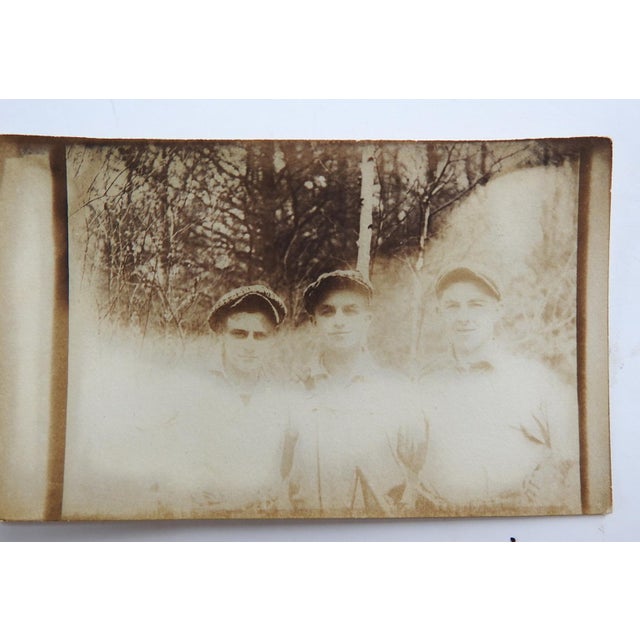 Art Deco Early 20th Century Snapshot Photograph Three Men Eerie Overexposure For Sale - Image 3 of 3