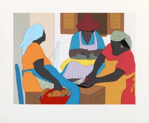 Cooking, Robert Lider Lithograph on Paper
