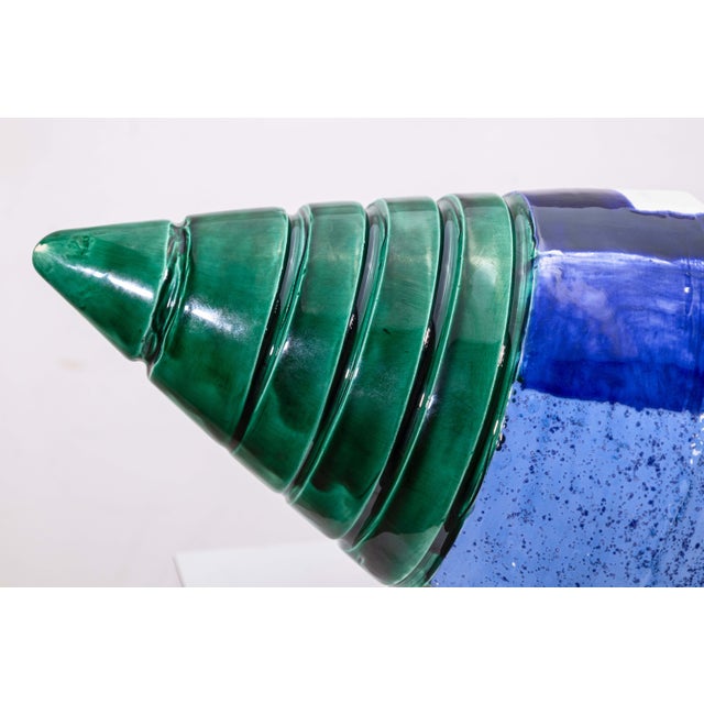 Blue Contemporary Modern Set of 3 Kaiser Suidan Ceramic Wall Sculptures For Sale - Image 8 of 12