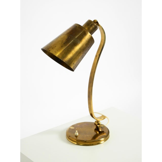 Gold Large Mid-Century Modern Brass Table Lamp, 1950s For Sale - Image 8 of 18