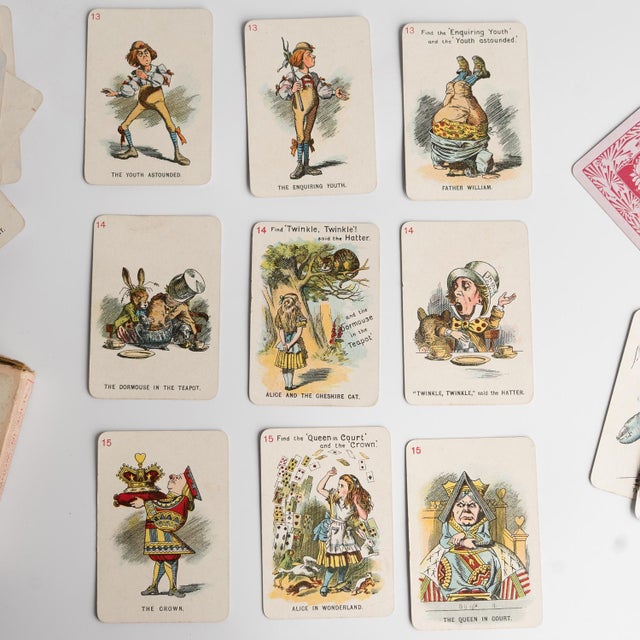 Antique Alice in Wonderland Playing Cards Game by Thomas De La Rue & Co For Sale - Image 10 of 18