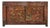 Vintage Orange Red Brown Floral Graphic Credenza Sideboard Cabinet For Sale