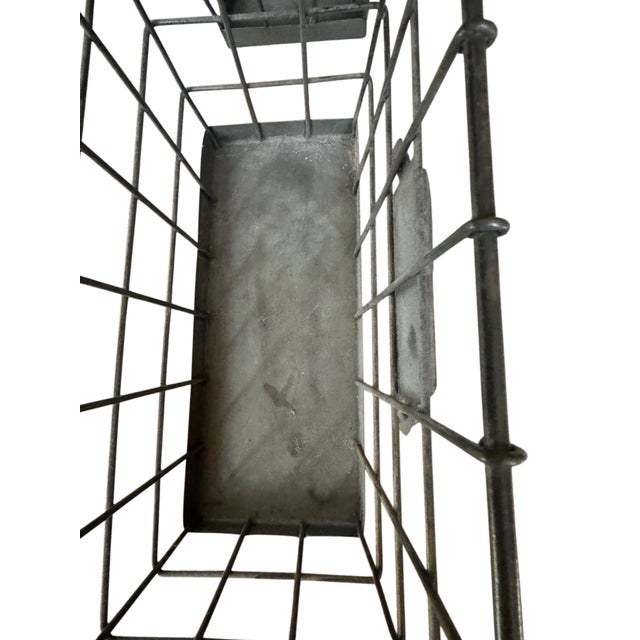 Pottery Barn Rustic Industrial 4-Basket Wall Organizer With Numbered Wood Backboard For Sale In Houston - Image 6 of 12