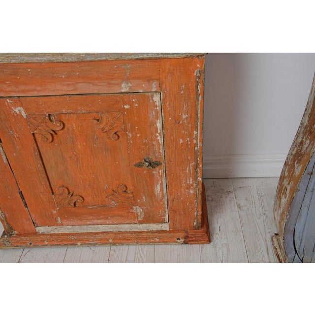 Swedish Narrow Longcase Clock Cabinet with Bureau and Drawers For Sale - Image 13 of 14