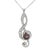 Mid 20th Century Black Pearl, 14k(585) White Gold Pendant, Natural Diamond, Musical G Clef Symbol For Sale