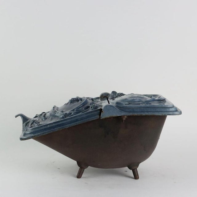 Gray Charcoal Box in Cast Iron For Sale - Image 8 of 12