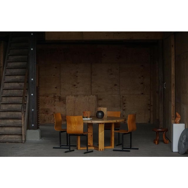 Mid-Century Swedish Round Pine Dining Table by Roland Wilhelmsson, 1960s For Sale - Image 17 of 18