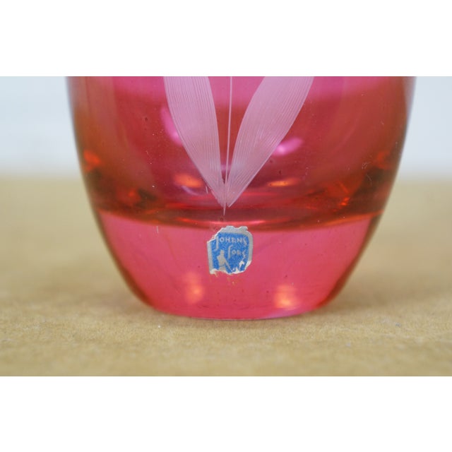 Mid 20th Century Johansfors Swedish Bohemian Cranberry Glass Lily of the Valley Bud Vase For Sale - Image 10 of 12