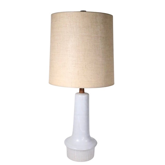 Mid 20th Century Mid Century Ceramic Table Lamp by Martz With Original Shade C 1950's For Sale - Image 5 of 15