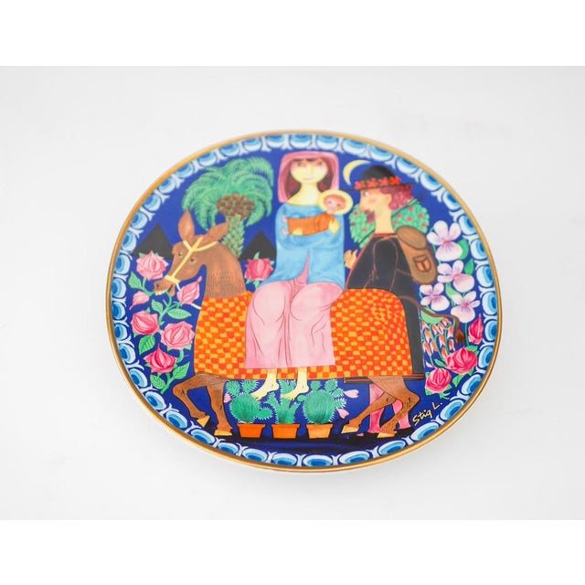 Christmas Pottery Plate by Stig Lindberg for Gustavsberg, Sweden, 1981 For Sale - Image 6 of 13