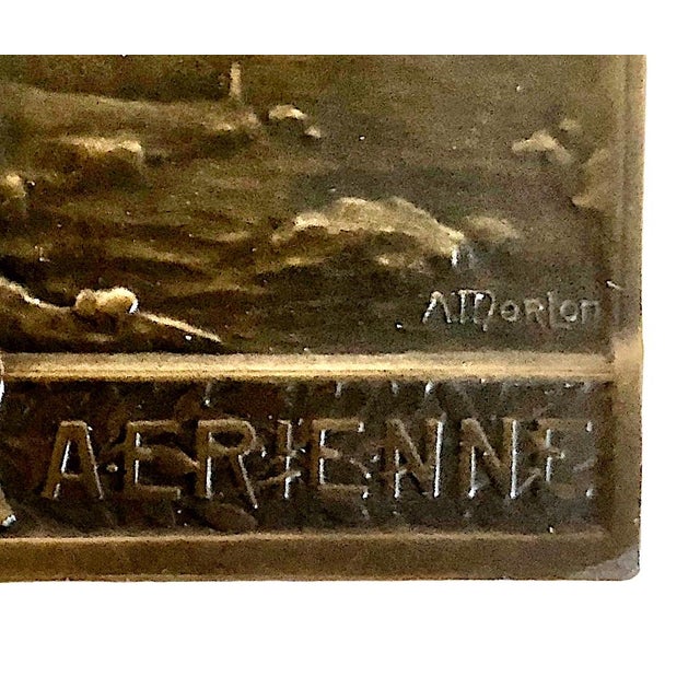 Bronze Dawn of Aviation “Navigation Aerienne” Commemorative Triptych Medal, by Pierre-Alexandre Morlon For Sale - Image 8 of 8
