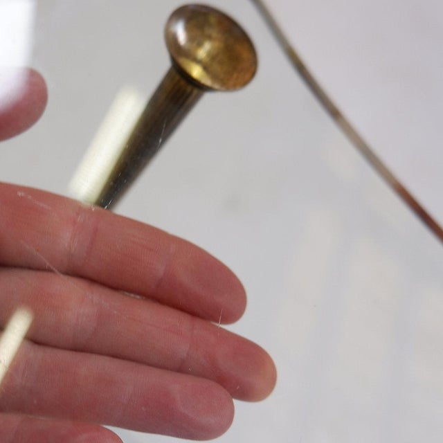 Brass Side Table with Double Glass Top in the style of Maison Jansen, 1940 For Sale - Image 13 of 16