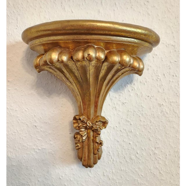 Gold Gilded Wall Bracket in Resin, 1970s For Sale - Image 8 of 18