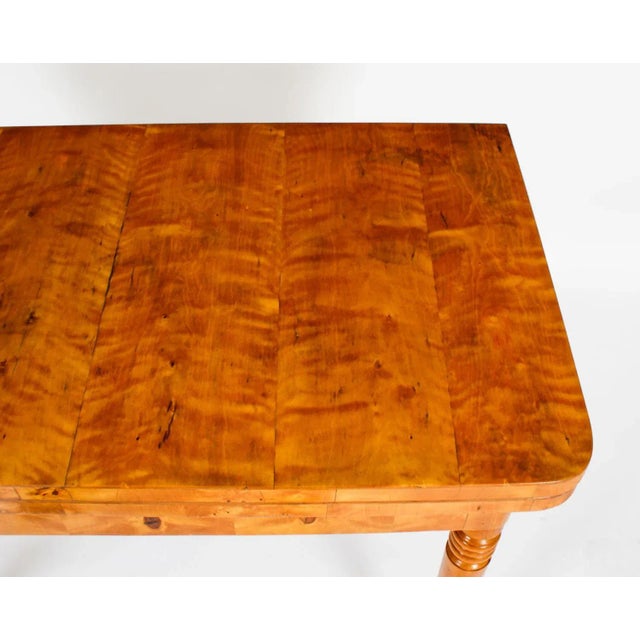 Antique Biedermeier Maserbirch Console / Card Table and Mirror, 19th Century, Set of 2 For Sale - Image 6 of 18