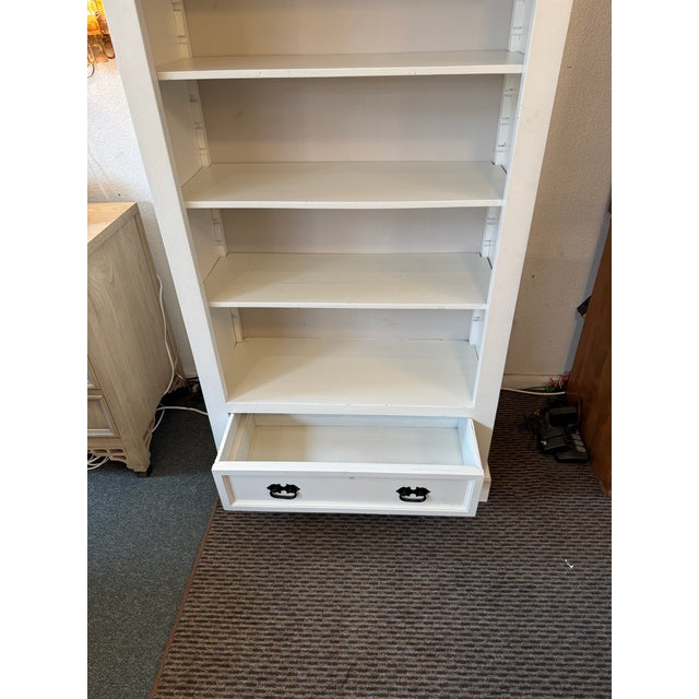 Contemporary Bookshelf With Drawer, White For Sale - Image 9 of 12