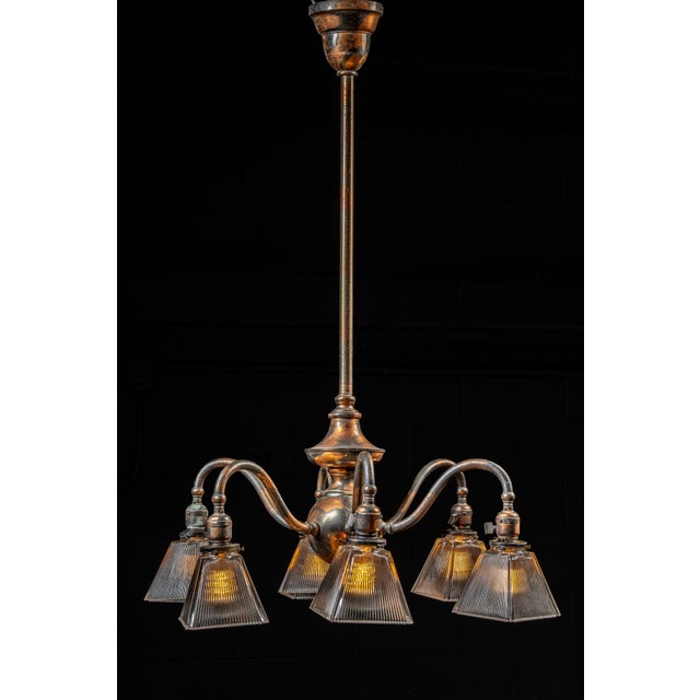 American Early 20th Century Japanned Copper Craftsman Lamp For Sale - Image 3 of 12