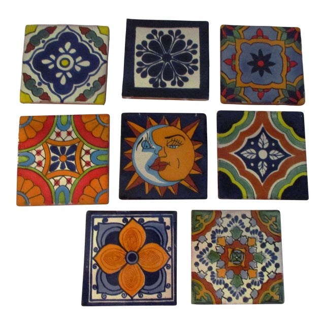 Mexican HandPainted Clay Tile Collection, Set of 8 Chairish