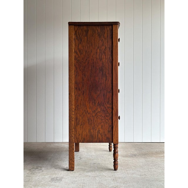 Antique Quarter Sawn Tiger Oak Chest of Drawers For Sale - Image 14 of 16