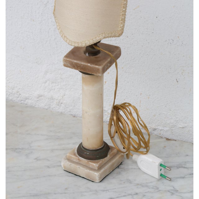 Art Deco Vintage Art Decò Alabaster Table Lamp For Sale - Image 3 of 13