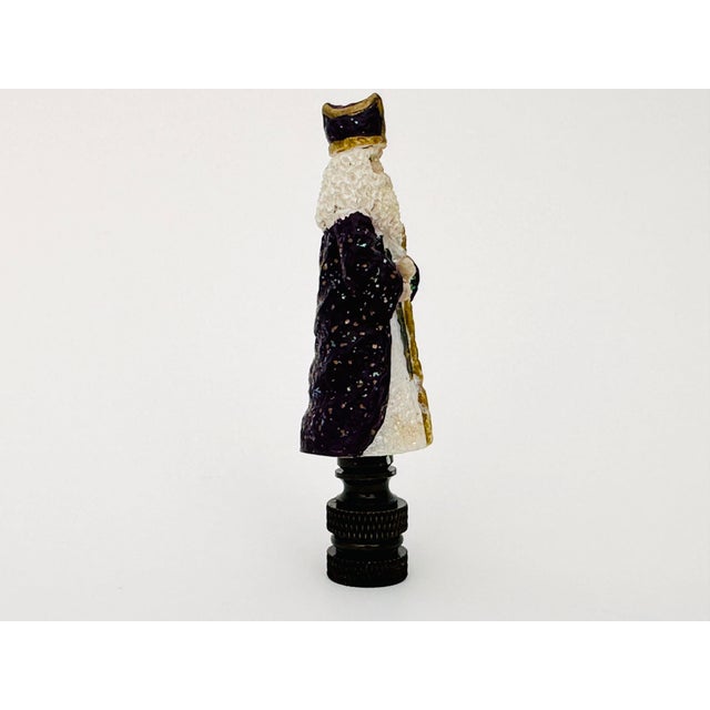 Victorian Victorian Santa Lamp Finial on Bronze Hardware For Sale - Image 3 of 4