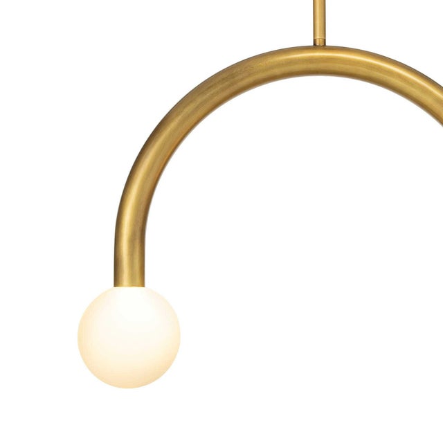 Metal Regina Andrew Happy Steel Pendant, Small, Natural Brass For Sale - Image 7 of 9