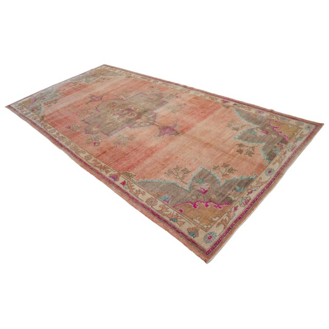 Taupe Vintage Hand Knotted Turkish Large Area Rug For Sale - Image 8 of 18
