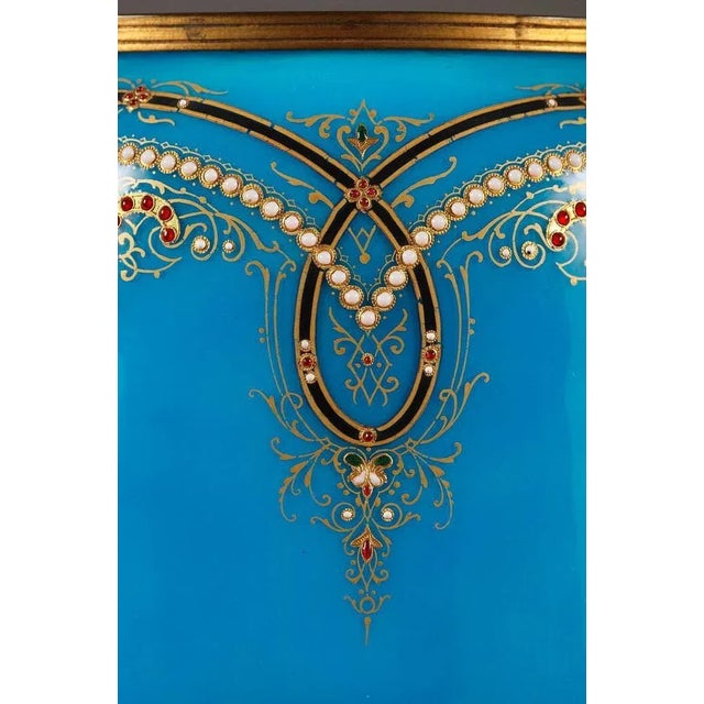 Late 19th-Century Blue Bresse Enamel Jardinières, Set of 2 For Sale - Image 3 of 11