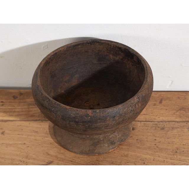 Rustic Antique Tibetan Wooden Bowl For Sale - Image 3 of 6