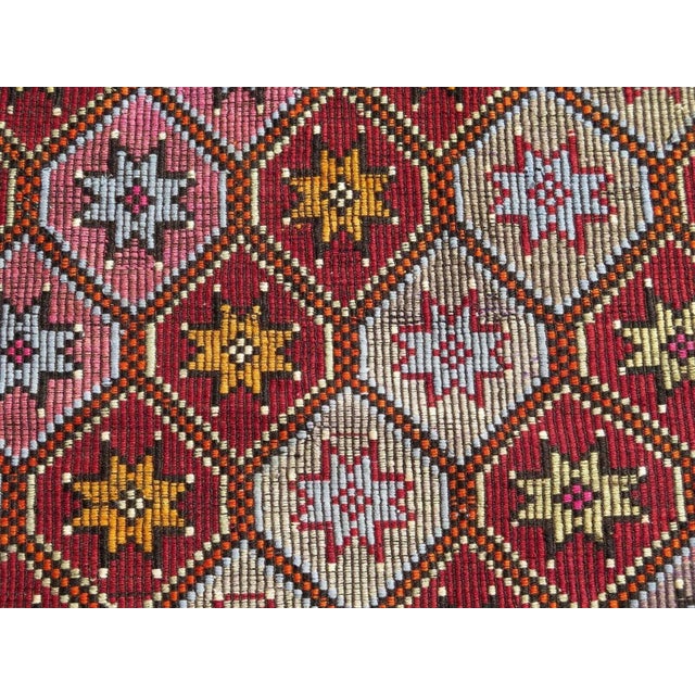 Textile 1960s Vintage Turkish Handmade Kilim Rug - 68"x121" For Sale - Image 7 of 13