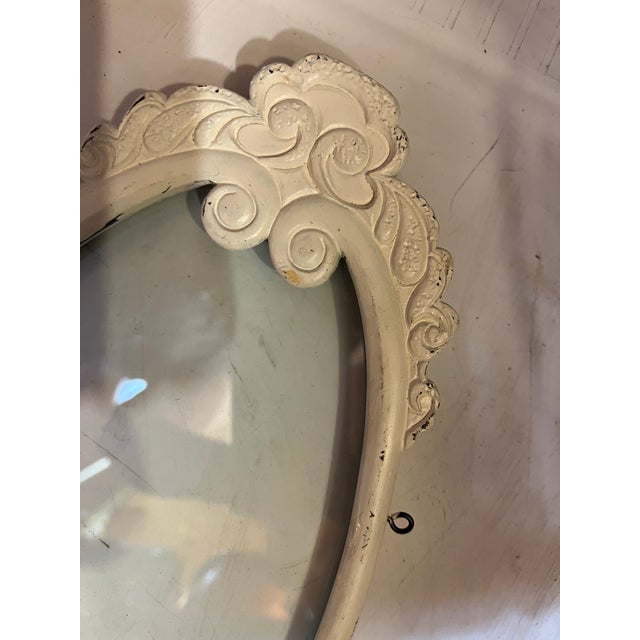 Antique Victorian Art Nouveau Cast Iron Oval Frame For Sale - Image 4 of 7