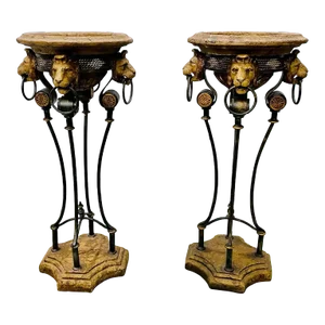 Pair of Figural Empire Style Jardinières, Planters on Stands, Europe, 1960s