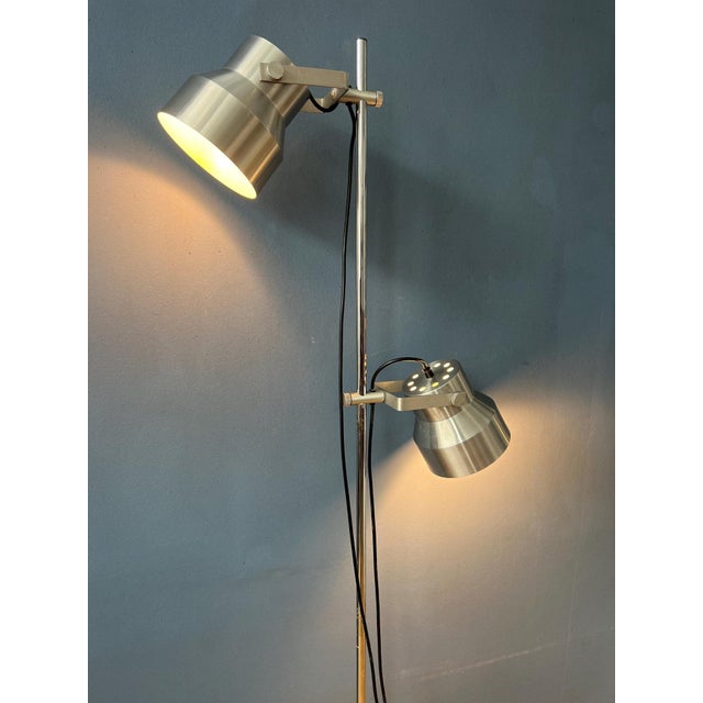 Vintage Space Age Floor Lamp in Silver from Dijkstra For Sale - Image 11 of 11