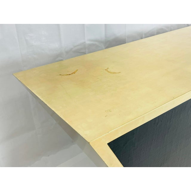 Geometric Console Table in Silver Leaf by Meuble Decor, Los Angeles For Sale - Image 17 of 18