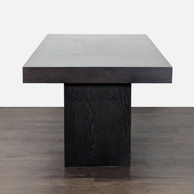 2010s West Elm Modern Black Dining Set With Bench and Two Chairs For Sale - Image 5 of 9