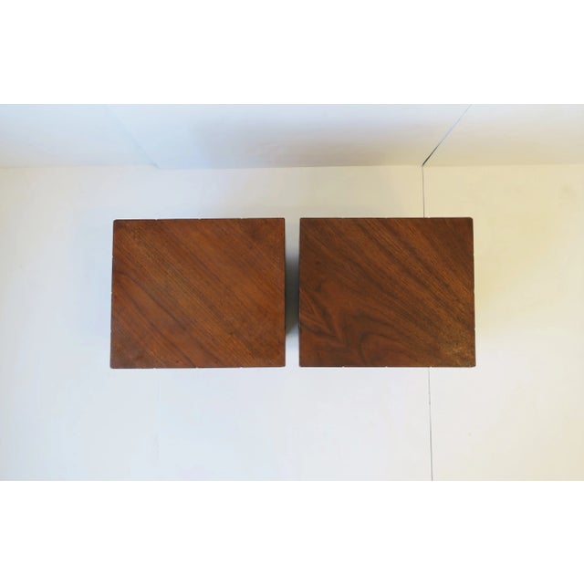 Wood Midcentury Modern Side Cocktail or End Tables, Pair For Sale - Image 7 of 13
