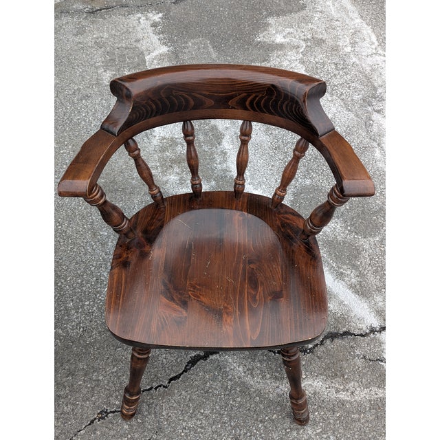 Vintage Ethan Allen Old Tavern Pine Dining Table Chairs - A Pair For Sale - Image 10 of 11