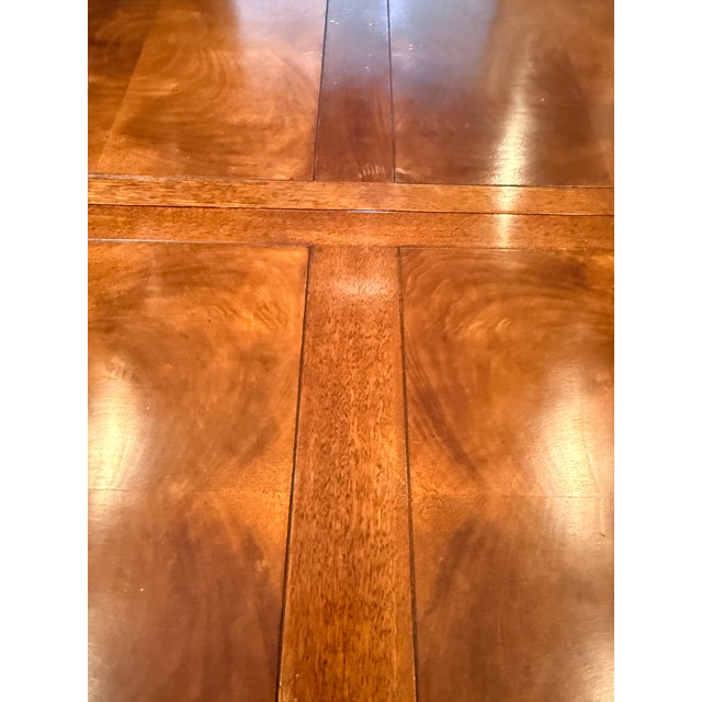 Expandable Burl Walnut Dining Table For Sale - Image 4 of 11
