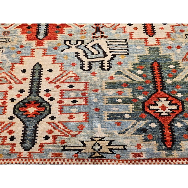 Caucasian Shirvan Area Rug, Handwoven Wool, Allover Geometric Design, 1920s, 4' x 6' For Sale - Image 17 of 18