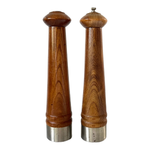 Mid-Century Napco Wood Salt Shaker & Pepper Grinder