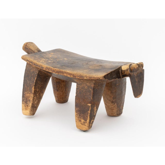 Brown Lobi Burkino Faso Zoomorphic Carved Wood Stool For Sale - Image 8 of 8