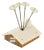 Mid-Century Modern Lucite and Wood Chalet in the Alps Cocktail Picks Set For Sale