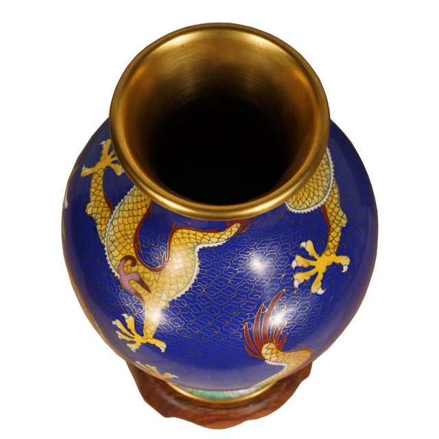 Vintage Chinese Cloisonne Dragon Vase Chairish