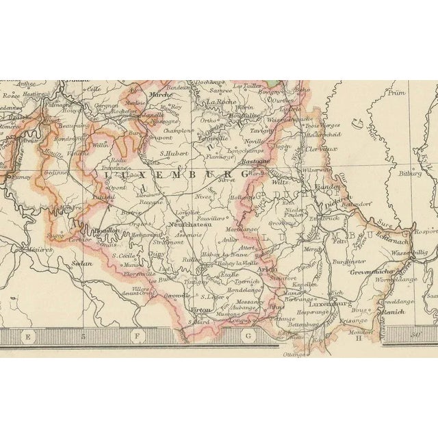 1900 - 1909 Antique Map of Belgium and the Netherlands with Delicate Pastel Coloration, 1903 For Sale - Image 5 of 10