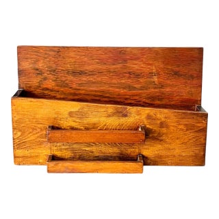 Mid 20th Century Brutalist Style MCM Wood Bookcase Magazine Stand For Sale