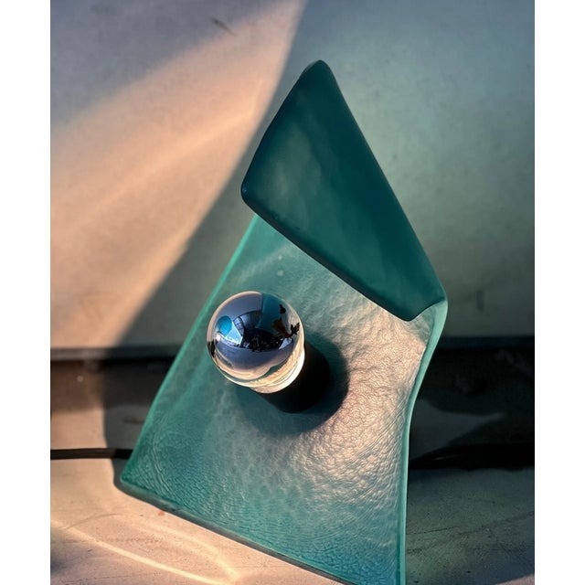1980s Mid-Century Modern Art Deco Table Lamp in Murano Glass from De Majo, 1980s For Sale - Image 5 of 7