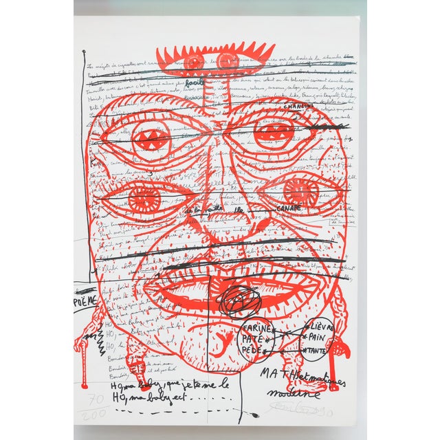 Modern Robert Combas, Portrait of Fire, 1980s, Lithograph, Framed For Sale - Image 3 of 6